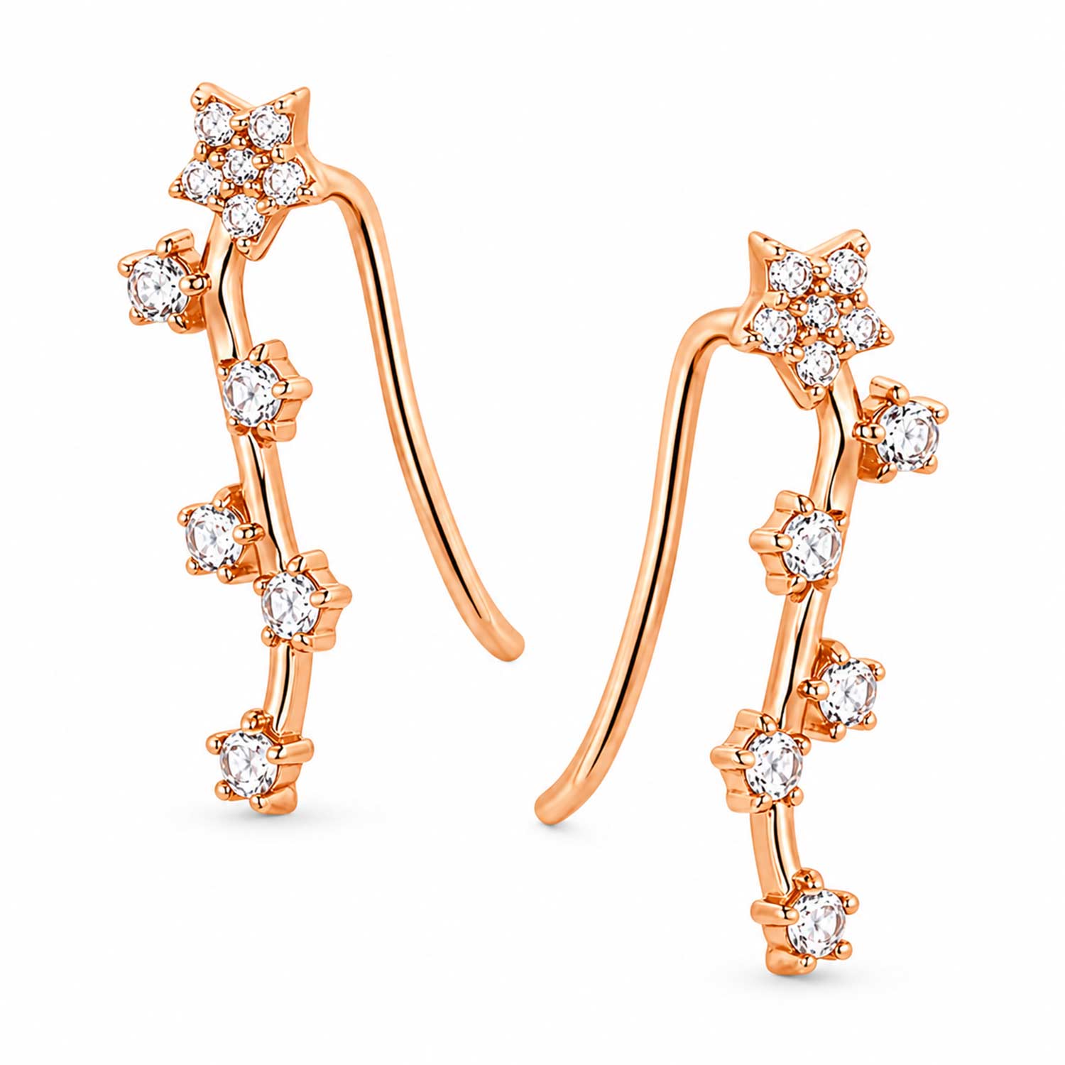 Ohrringe aus 585 Rotgold in Blumenform mit Zirkonia