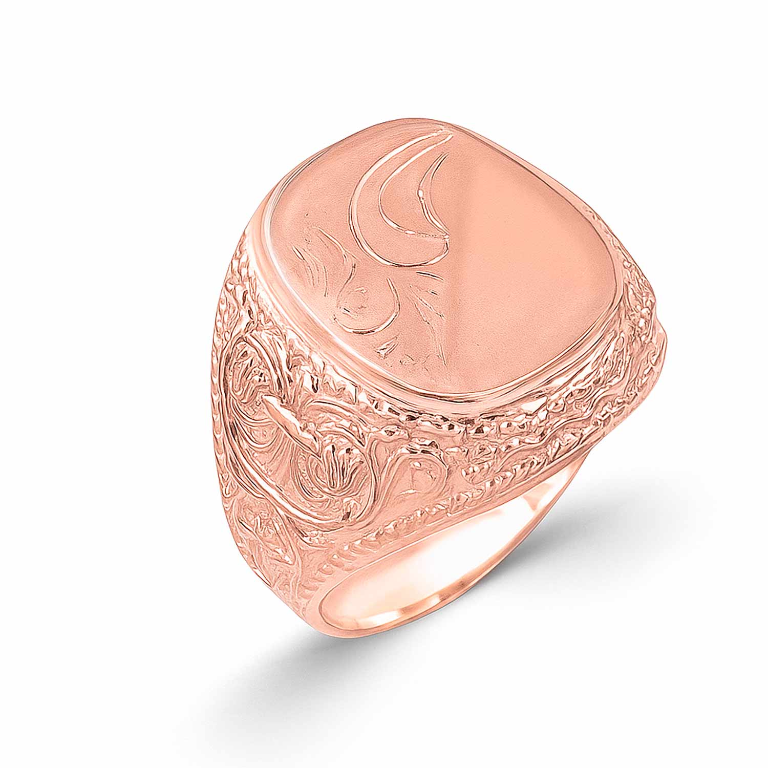 Adliger Herrenring, Rotgold 585, Gewicht ca. 9,9 g.