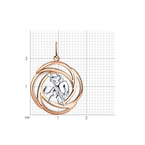 Diamant Sternzeichen-Anhänger Stier aus vergoldetem 925 Silber