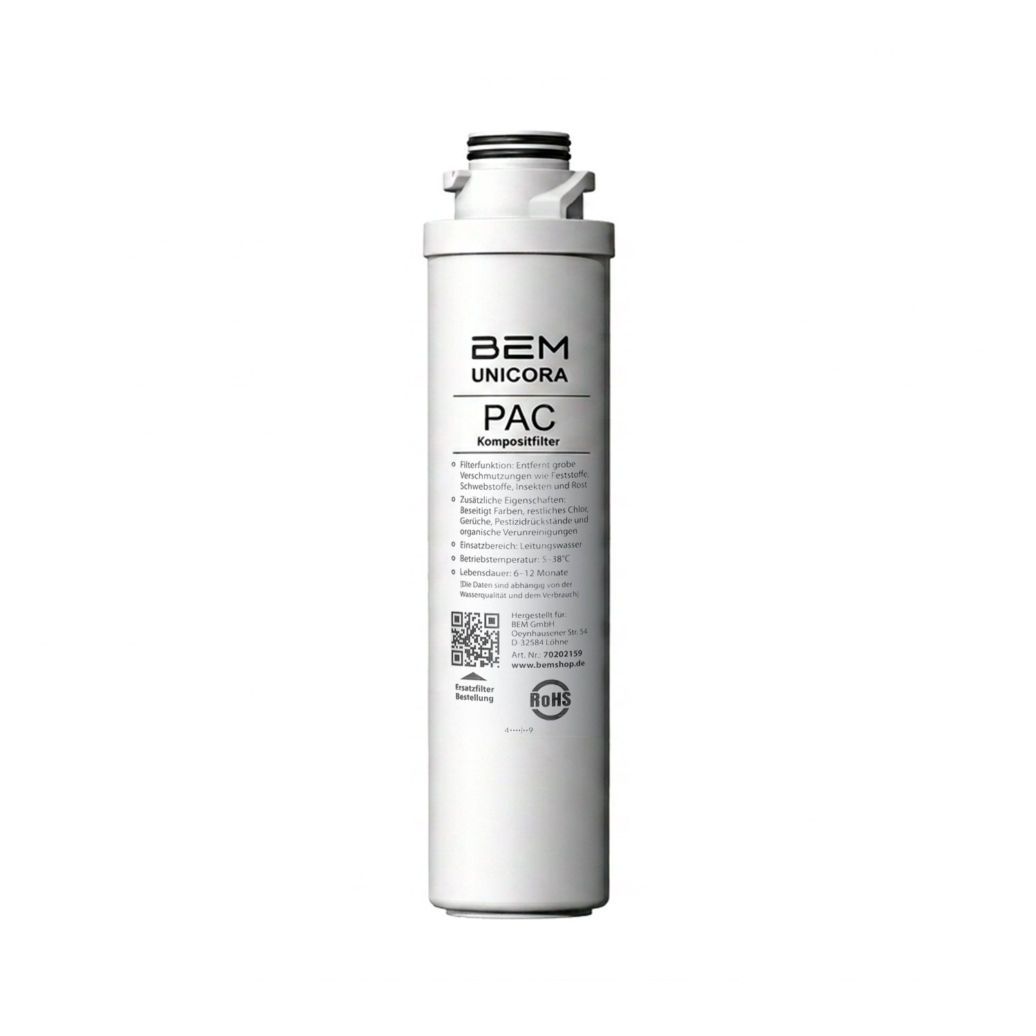 Ersatzfilter PAC für Wasserfilter BEM Unicora