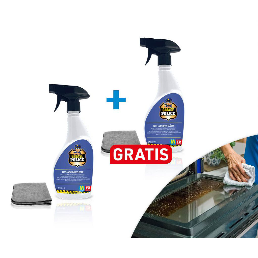 Grease Police Fett- & Schmutzlöser inkl. Mikrofasertuch 500ml + 500ml GRATIS