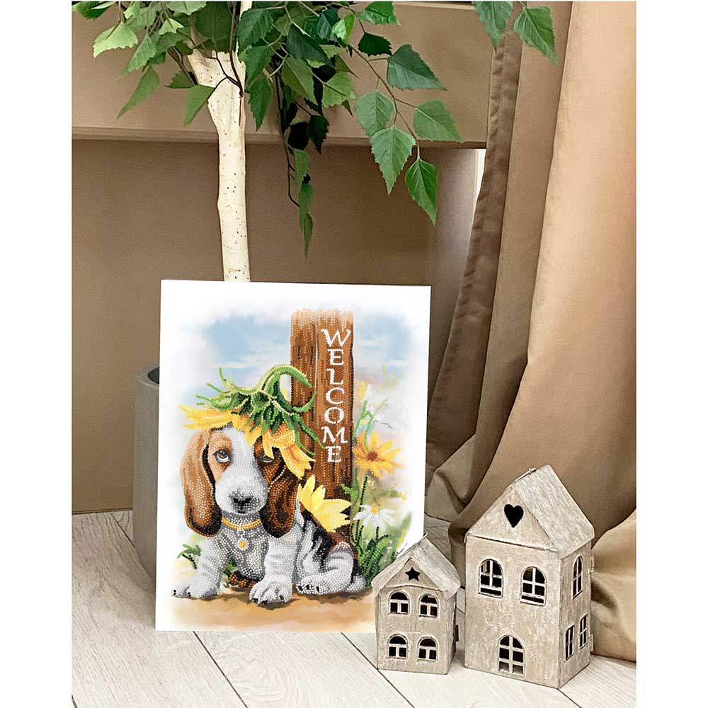 FREYA-Set: Diamond Painting "Welcome" Diamantstickerei (40 x 30 cm)