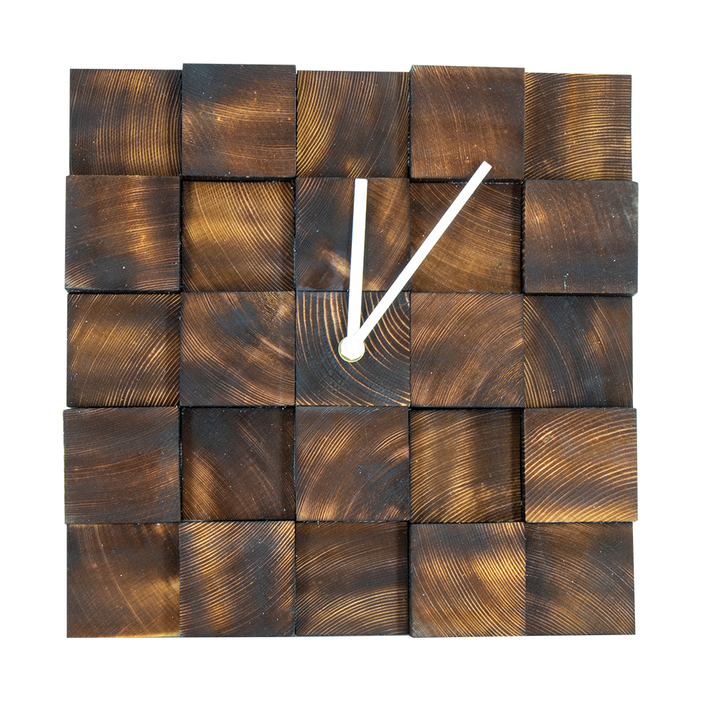 Wanduhr aus Holz 31 x 31 x 4,5 cm