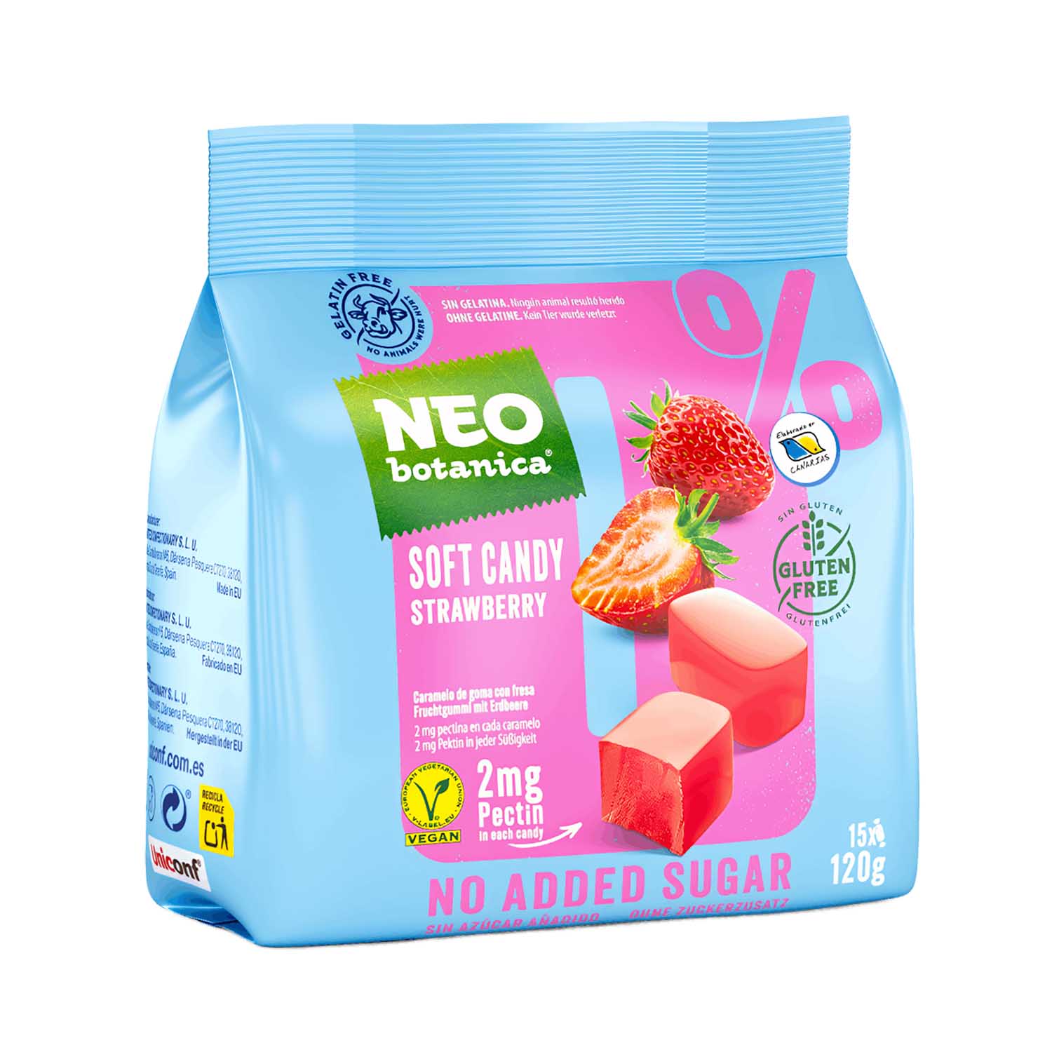 NEO Botanica Fruchtgummibonbons mit Erdbeere, 0% Zuckerzusatz, 120g