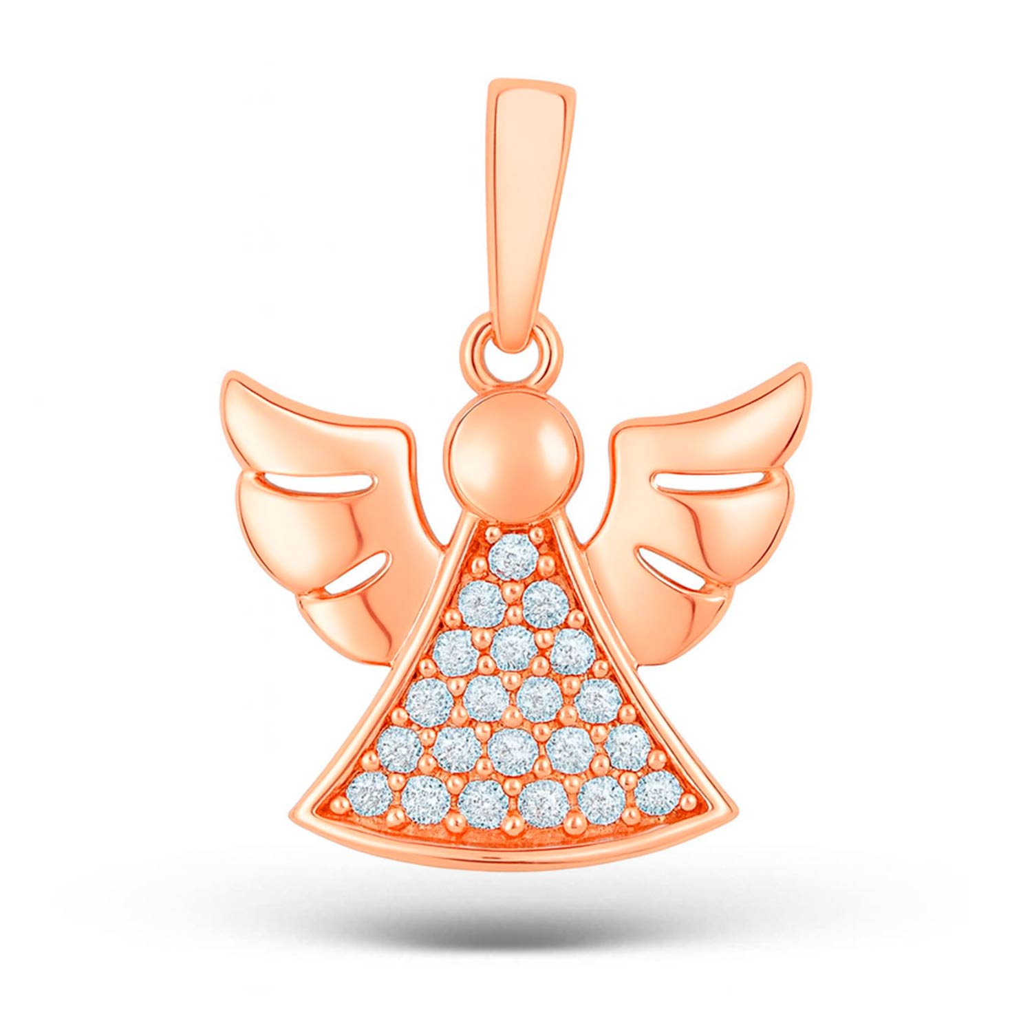 Engel-Anhänger aus 585 Rotgold mit Zirkonia