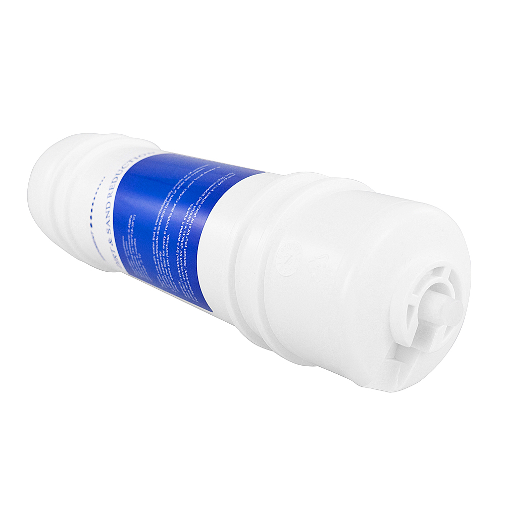 Set: Sedimentfilter M6 + 2xQuickkupplung Winkel für Schlauch, 1/4 Zoll beidseitig