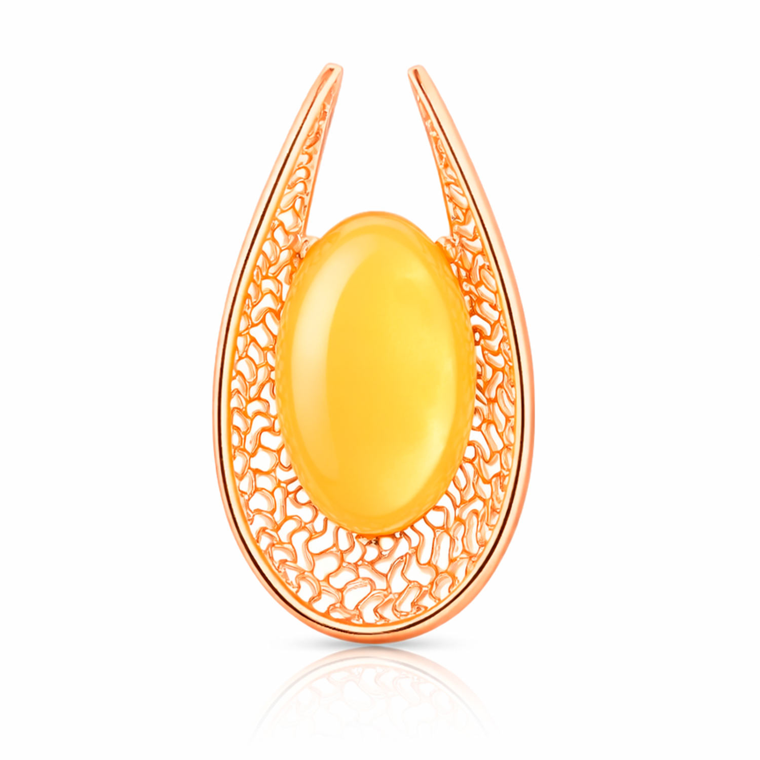 Anhänger aus 925 Silber mit Milchbernstein, rosévergoldet