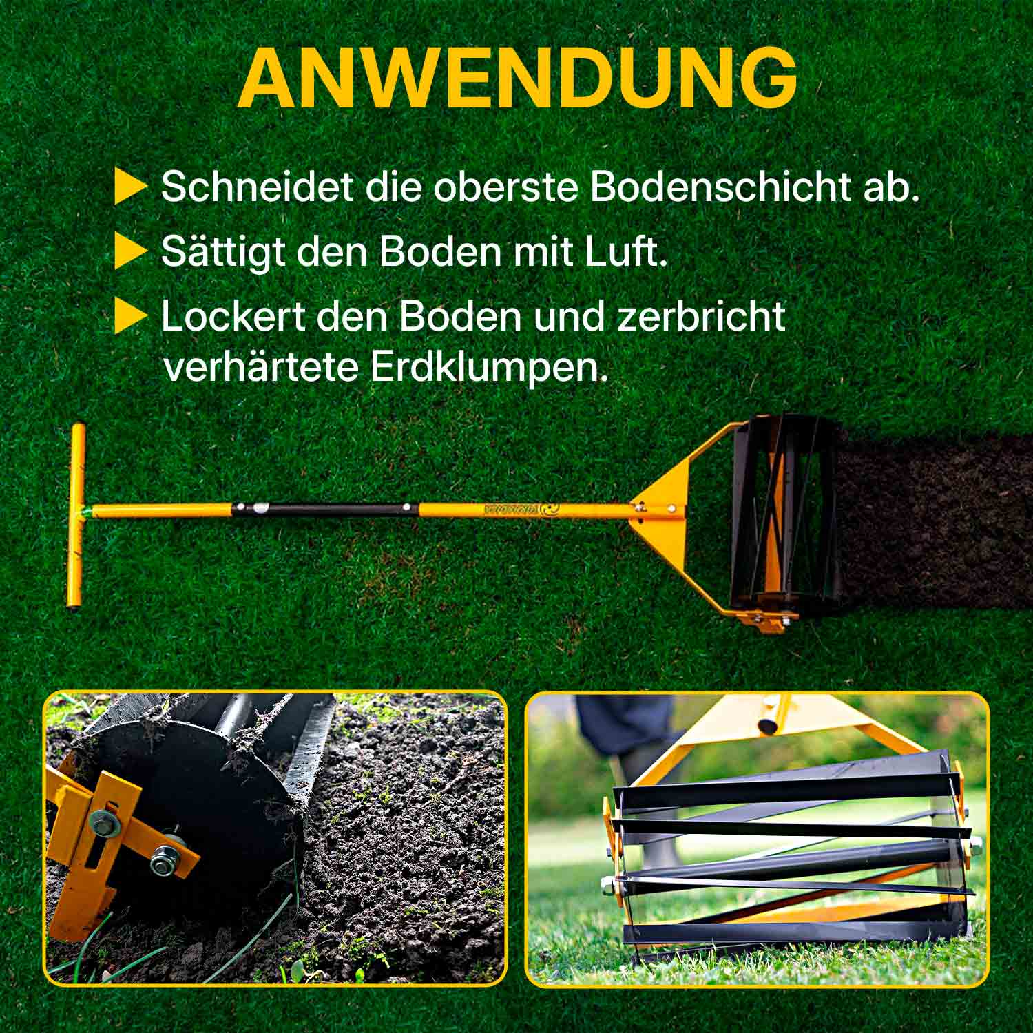 TORNADICA Bodenfräse-Handkultivator für Garten und Gewächshaus