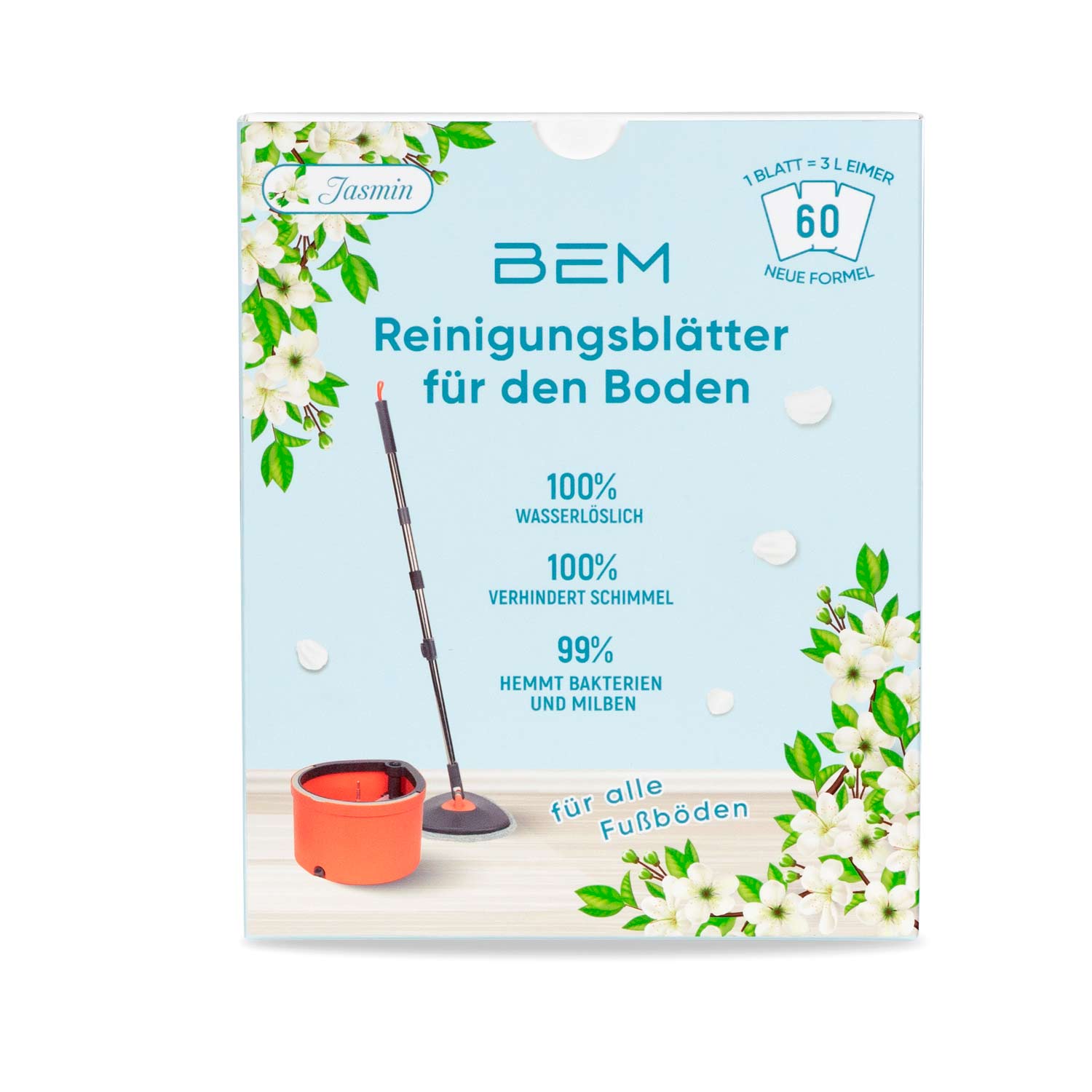 Wasserlösliche Reinigungsblätter für den Boden