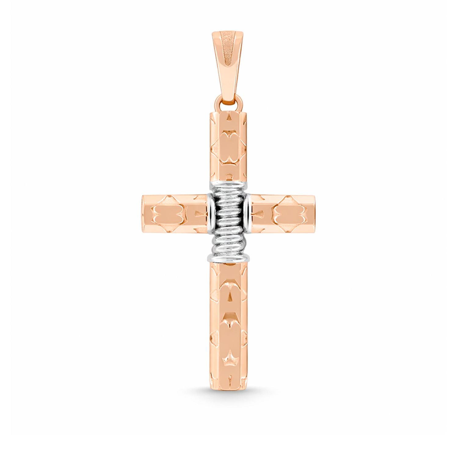 Außergewöhnlicher Kreuzanhänger, Russisches Rotgold 585, Höhe ca. 40 mm