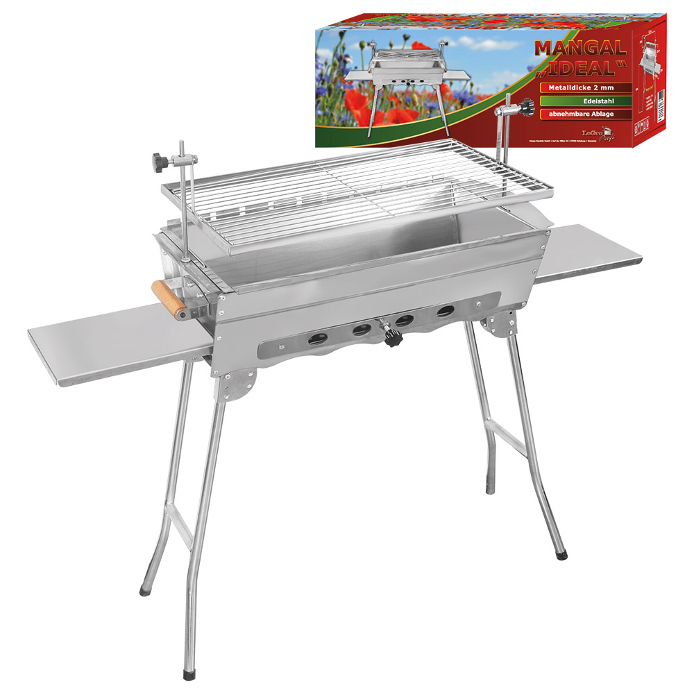 Mangal "Ideal" aus Edelstahl 2 mm, 60 x 57.5 x 26.5 cm
