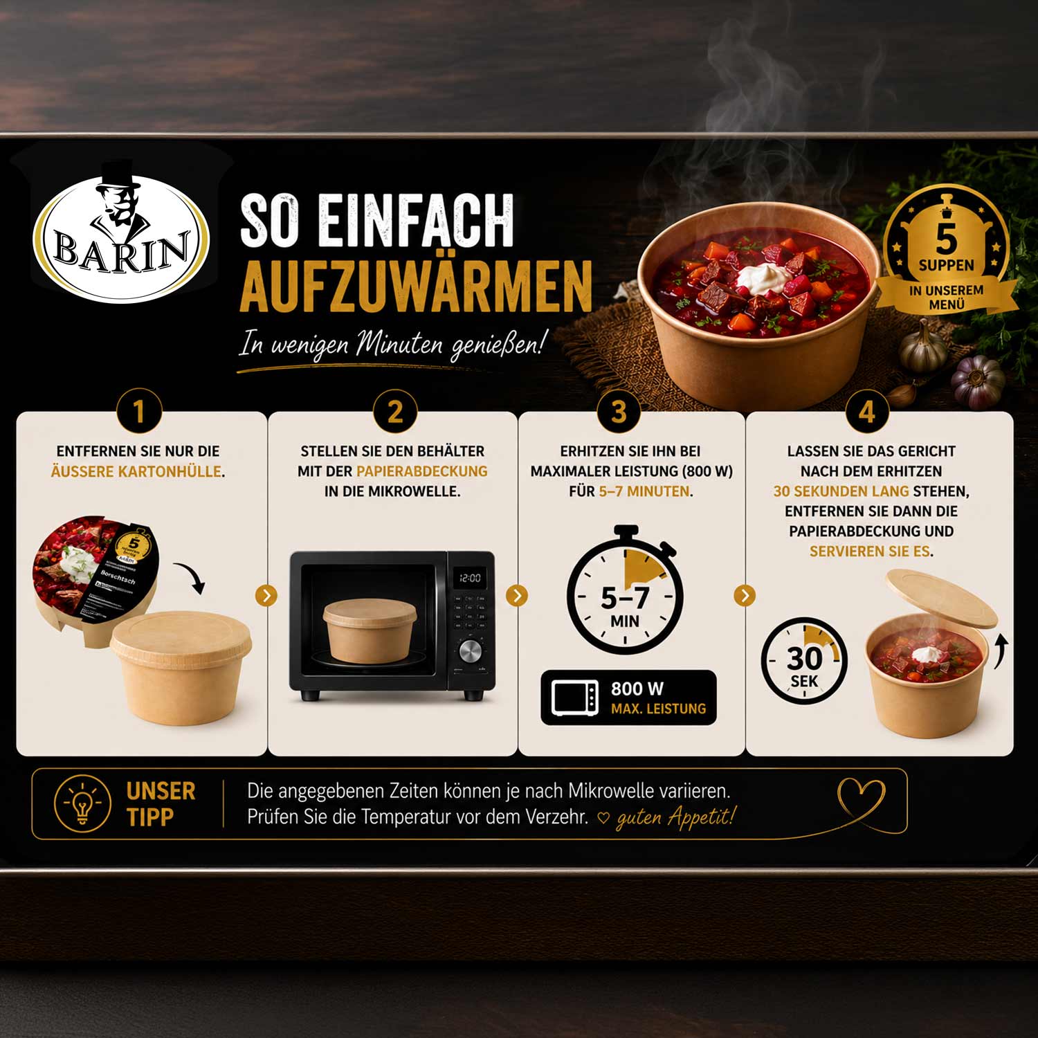 BARIN in 5 Minuten fertig Suppe Soljanka, 300 g
