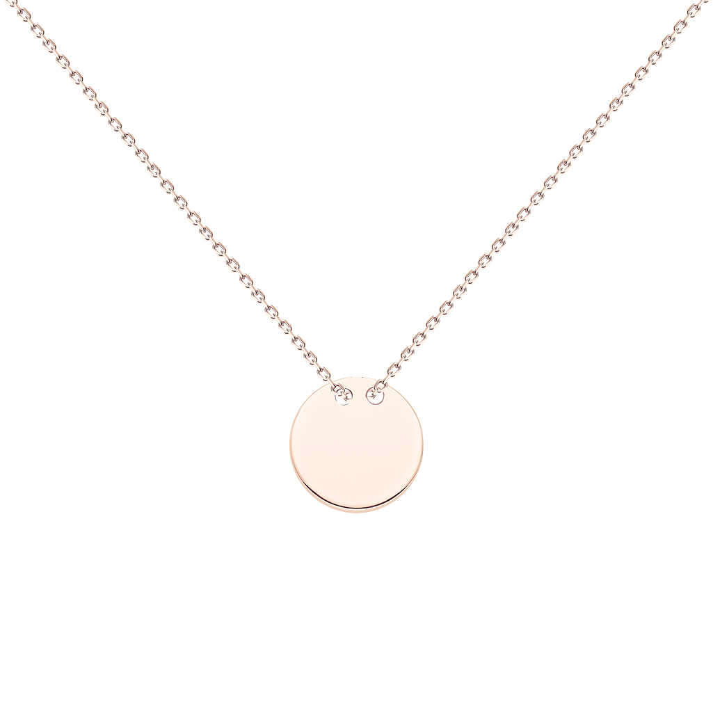 Attraktive Kette aus 585 Rotgold mit rundem Anhänger