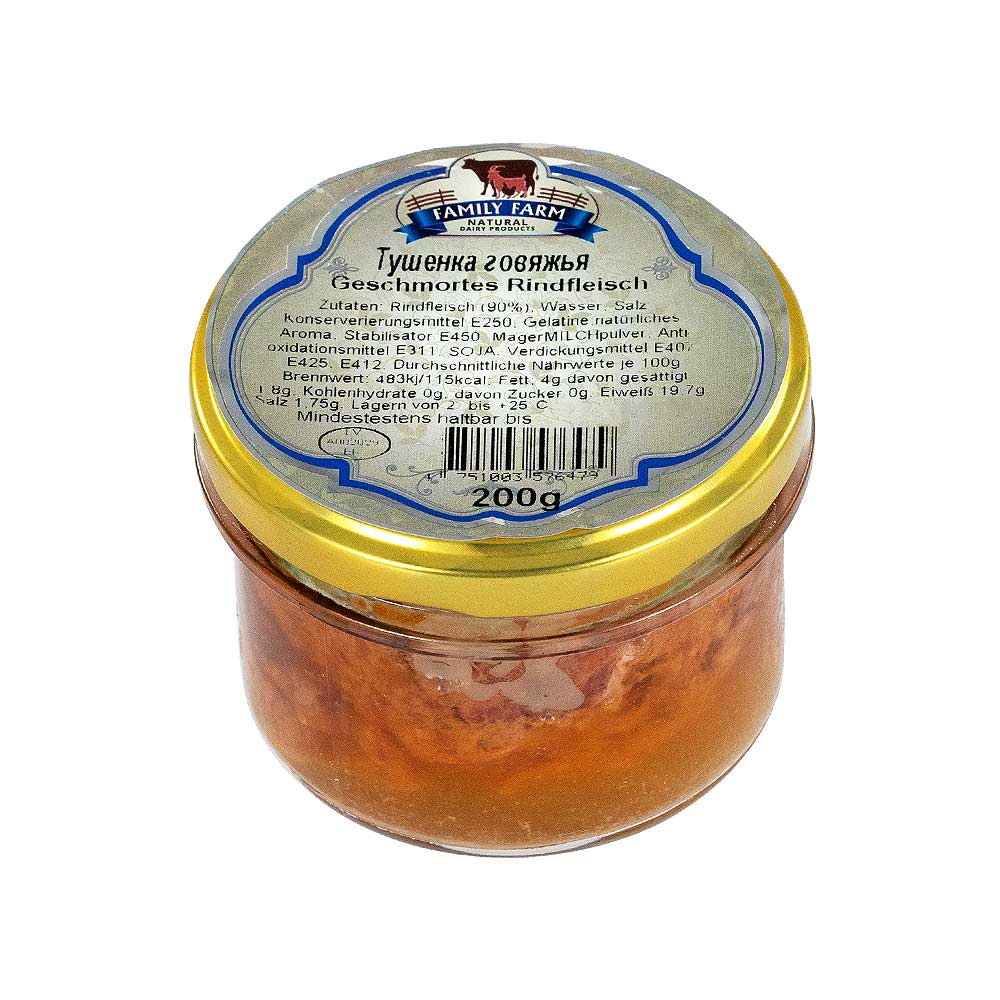 Family Farm Tuschonka - geschmortes Rindfleisch, 200 g