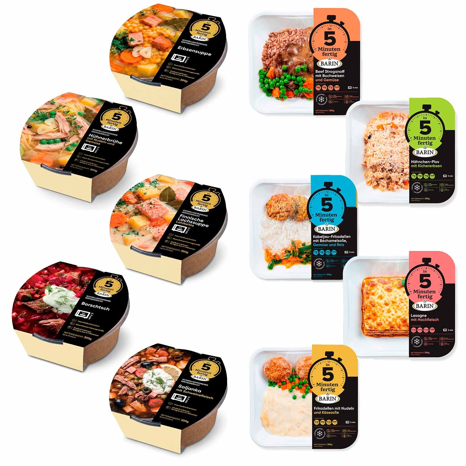 BARIN in 5 Minuten fertig 10XXL BOX - Probier-Set mit 10 Gerichten, 10 x 300 g