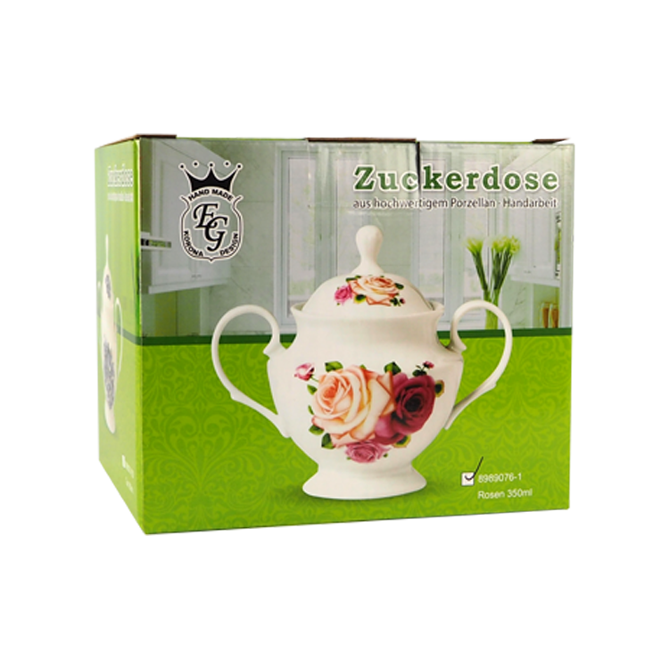 EG Zuckerdose Rosen aus Porzellan, 350 ml