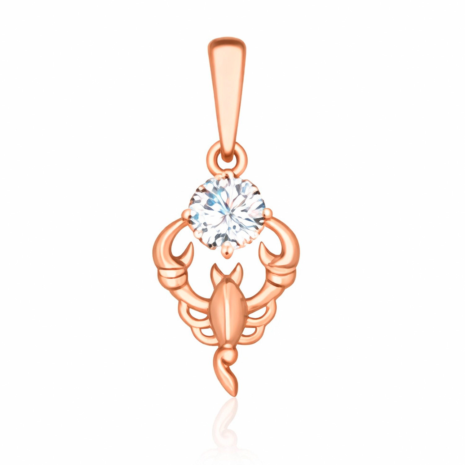 Sternzeichen Anhänger Skorpion aus 585er Rotgold mit Zirkonia, 24.10-22.11