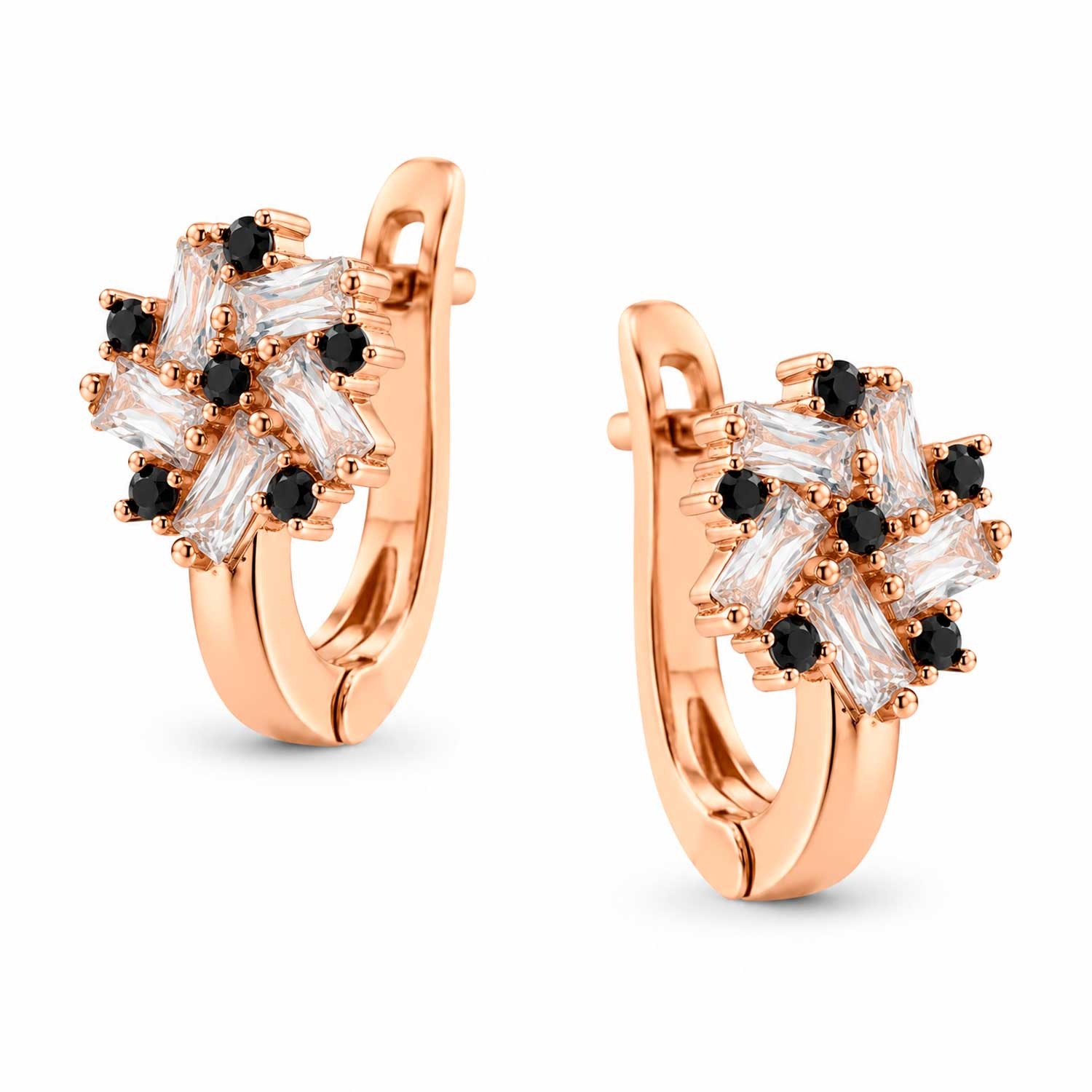 Elegante Damenohrringe aus rotvergoldetem Silber 925 mit Zirkonia