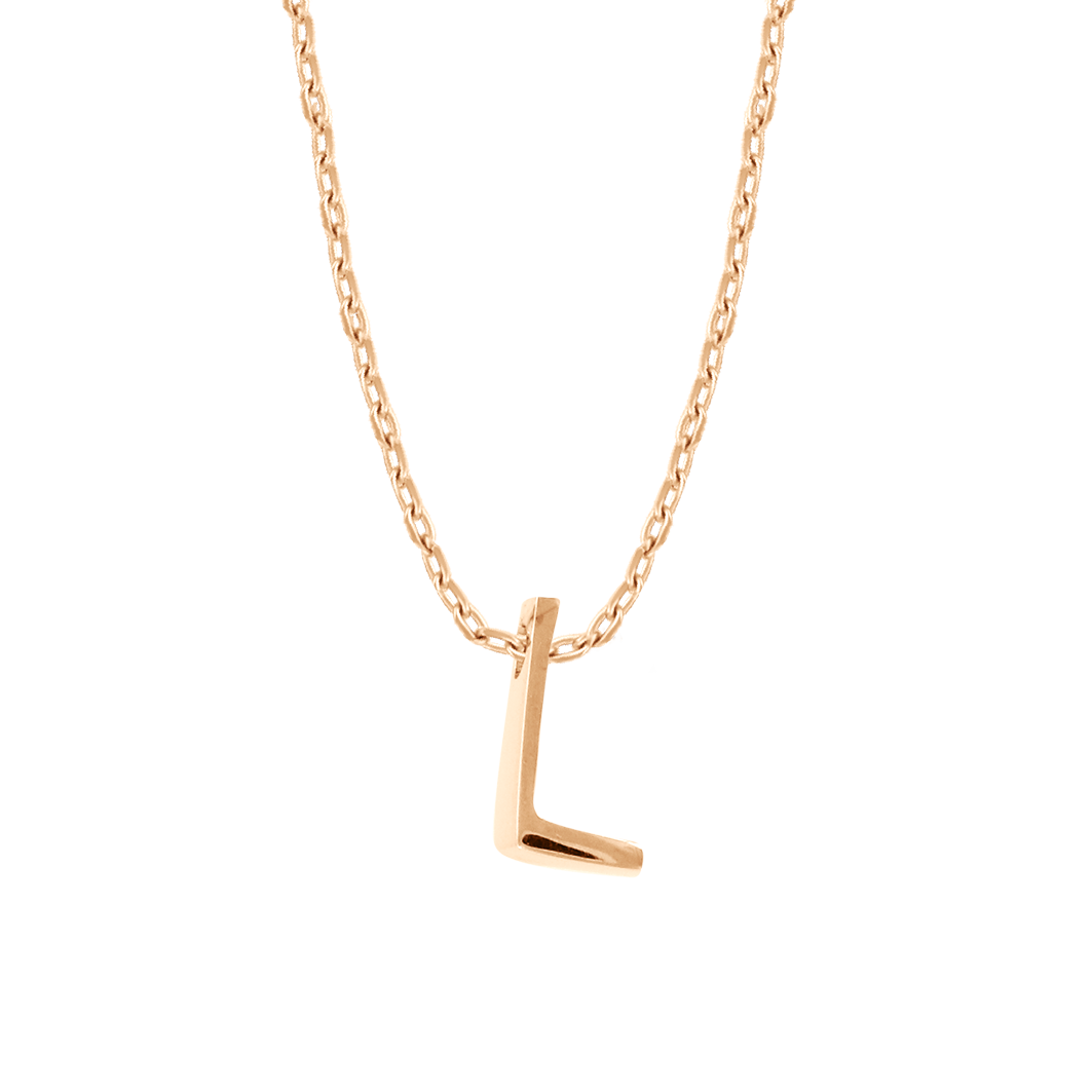 Kette mit Anhänger-Buchstabe "L", Rotgold 585, Anhänger ca. 7 mm, Kette ca. 43 cm