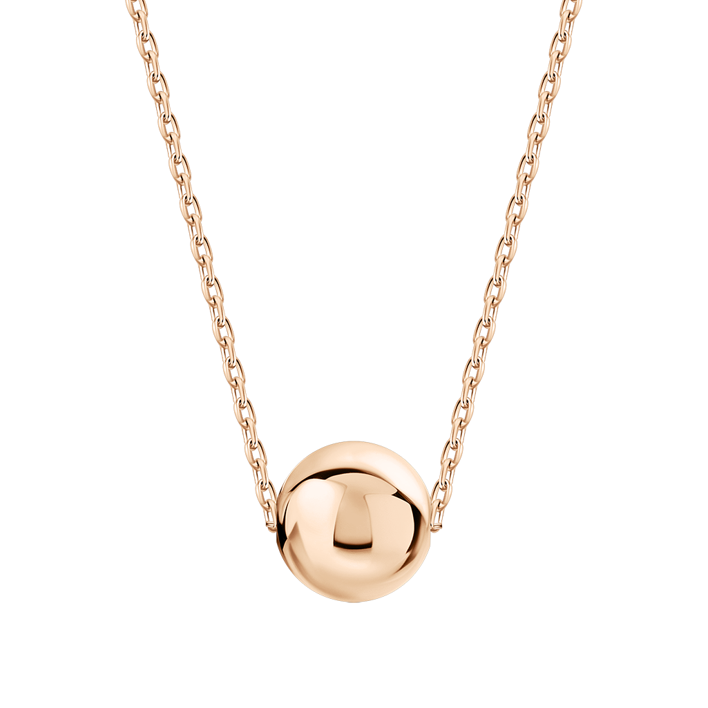 Collier mit Anhänger aus Rotgold 585, Kettenlänge ca. 42-44,5 cm, Anhänger - Ø ca. 5 mm