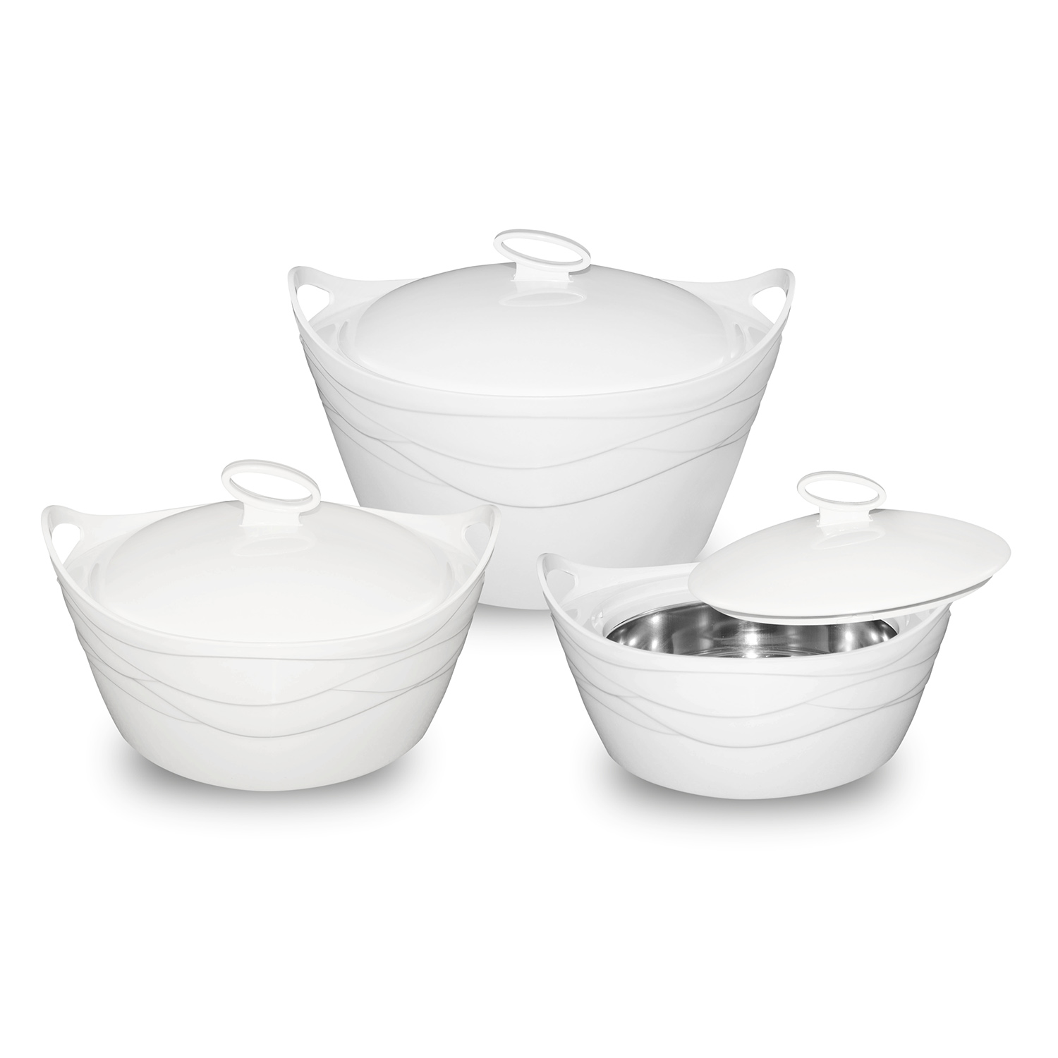 SMAK Thermoschüssel 3er Set mit Deckel (2.5, 3.5 und 5 Liter)