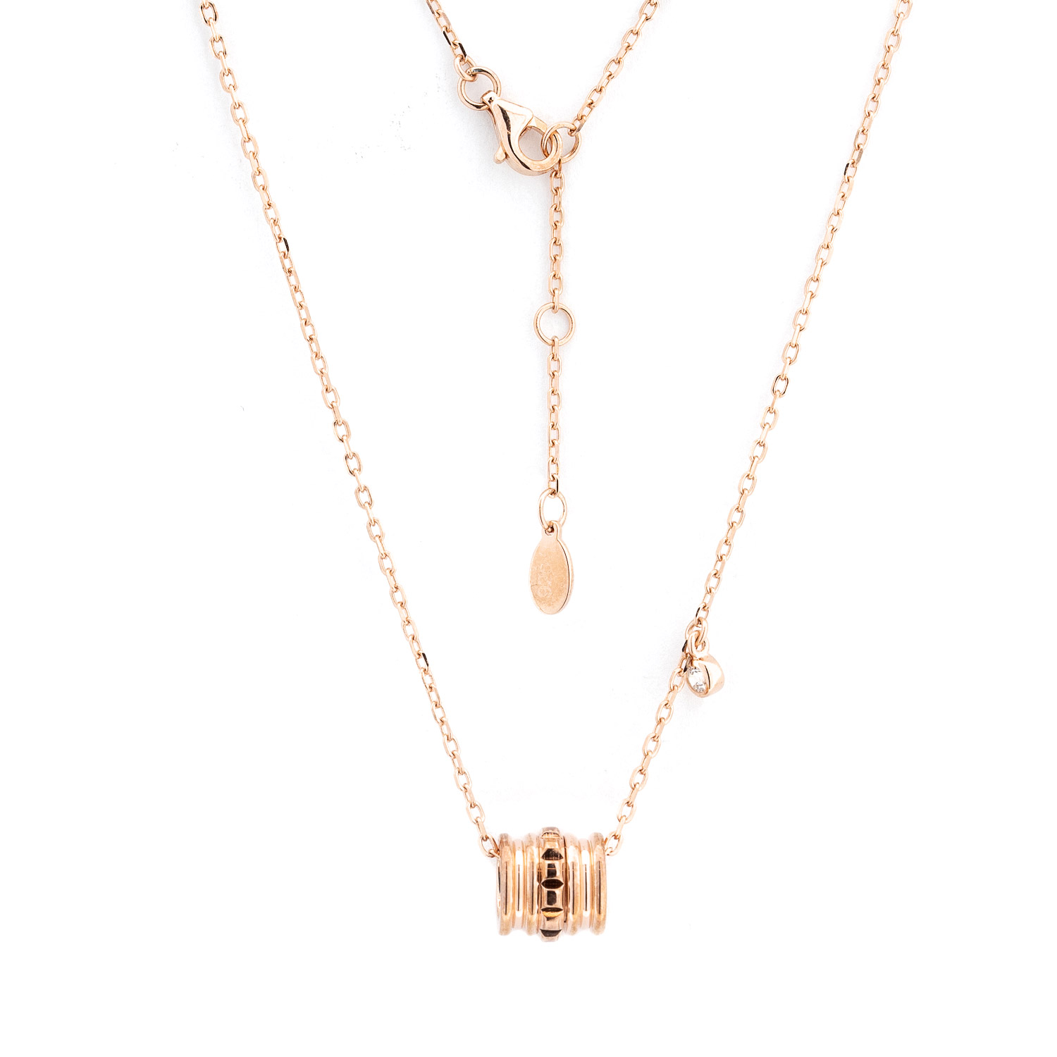 Collier aus vergoldetem 925 Silber mit 2 Anhänger aus Zirkonia, Federring
