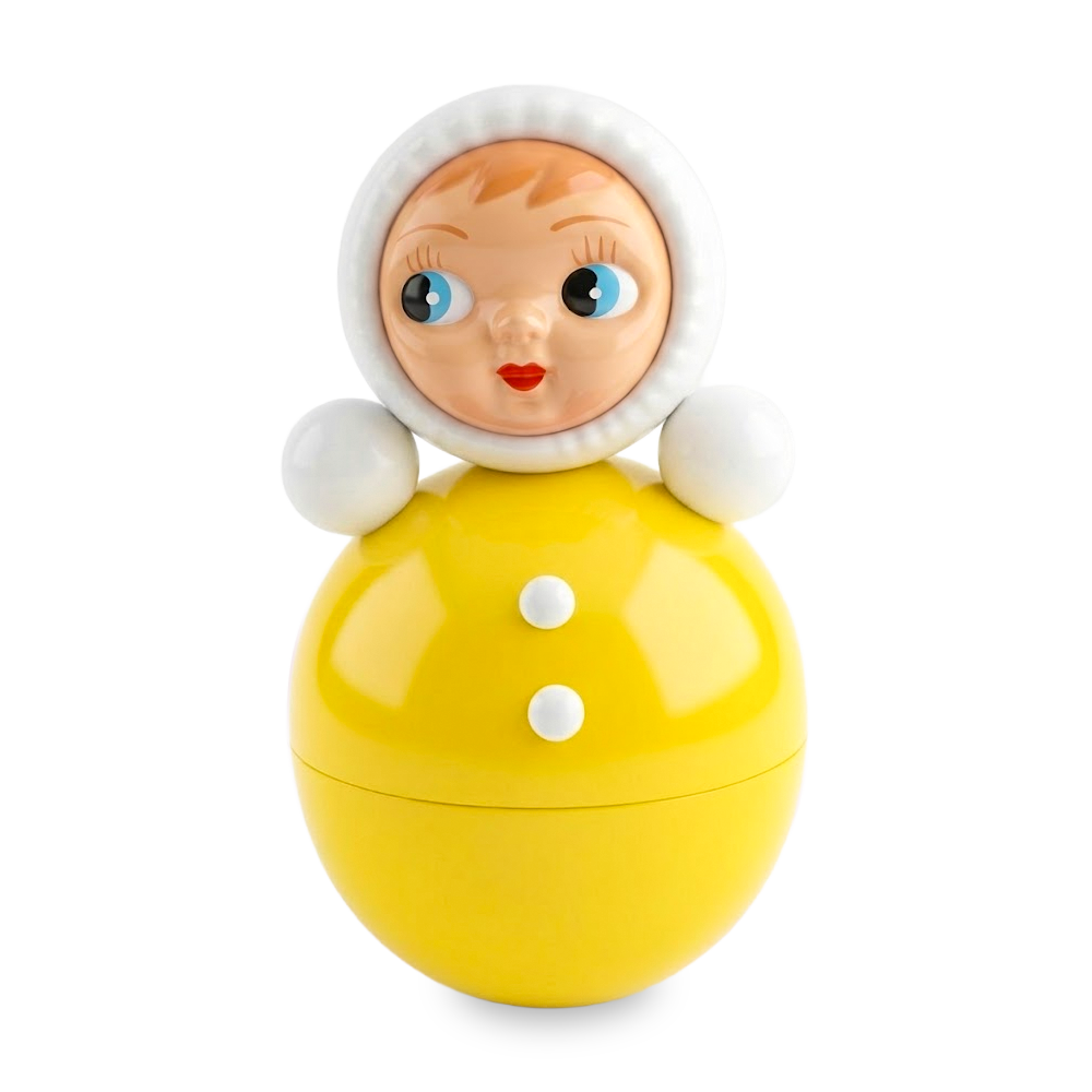 Musikalische Stehaufpuppe, gelb, 15 cm