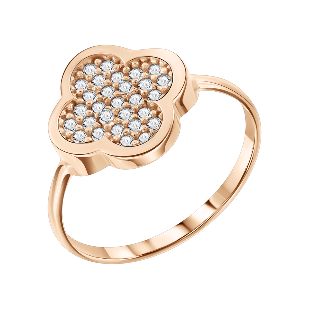 Damenring, Russisches Rotgold 585, mit Zirkonia