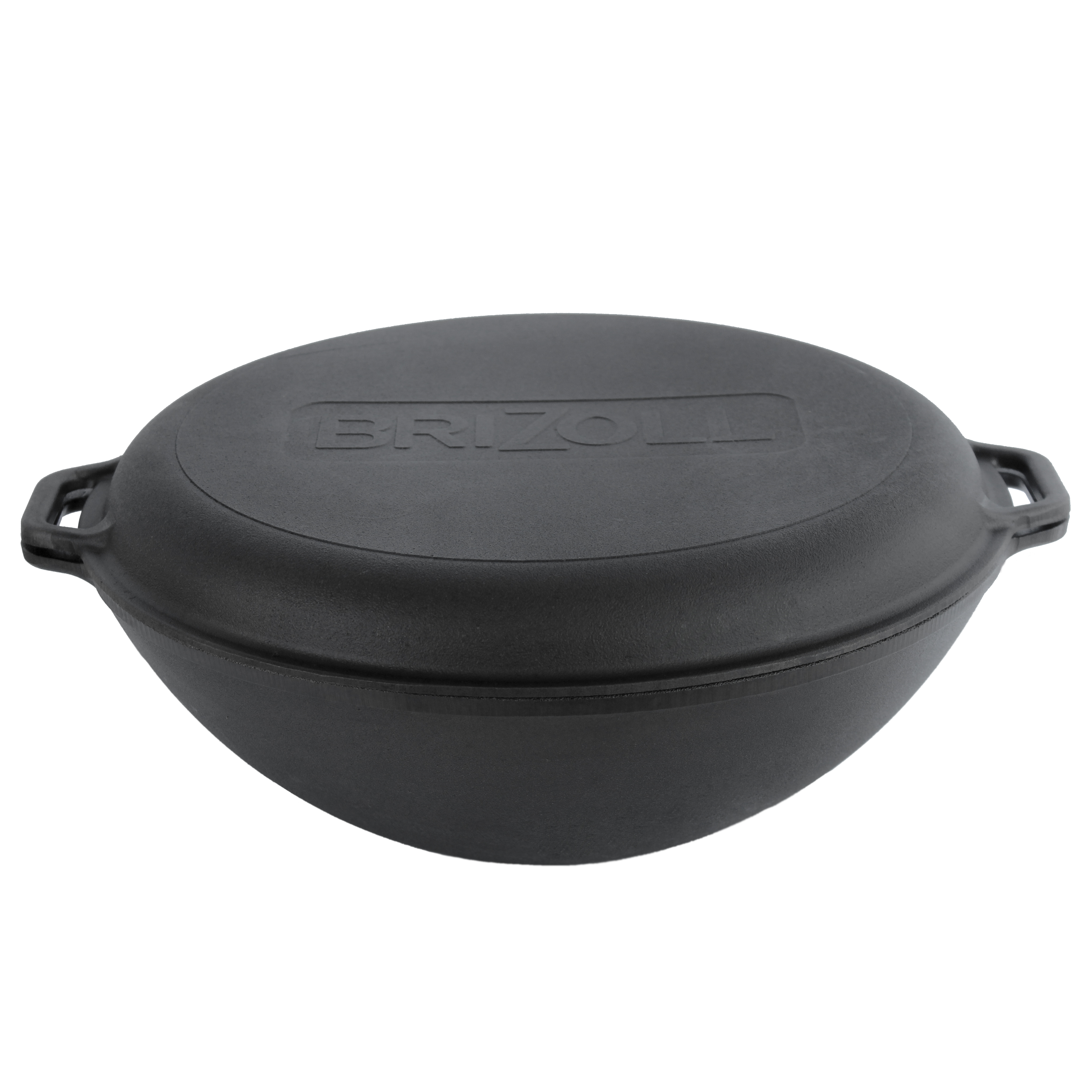Brizoll WOK mit Pfannendeckel aus Gusseisen, 8 L