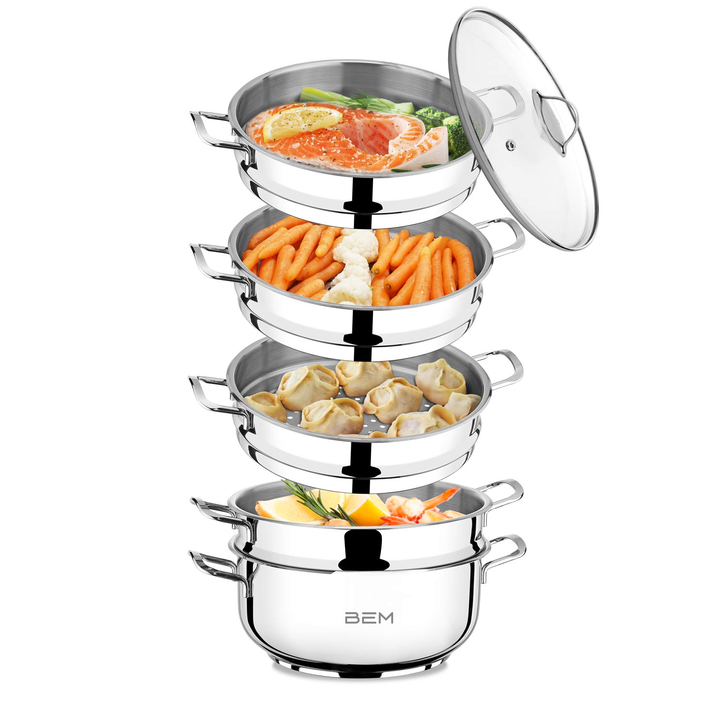 B-Ware BEM Dampfkocher 26 cm aus Edelstahl, 6-tlg.
