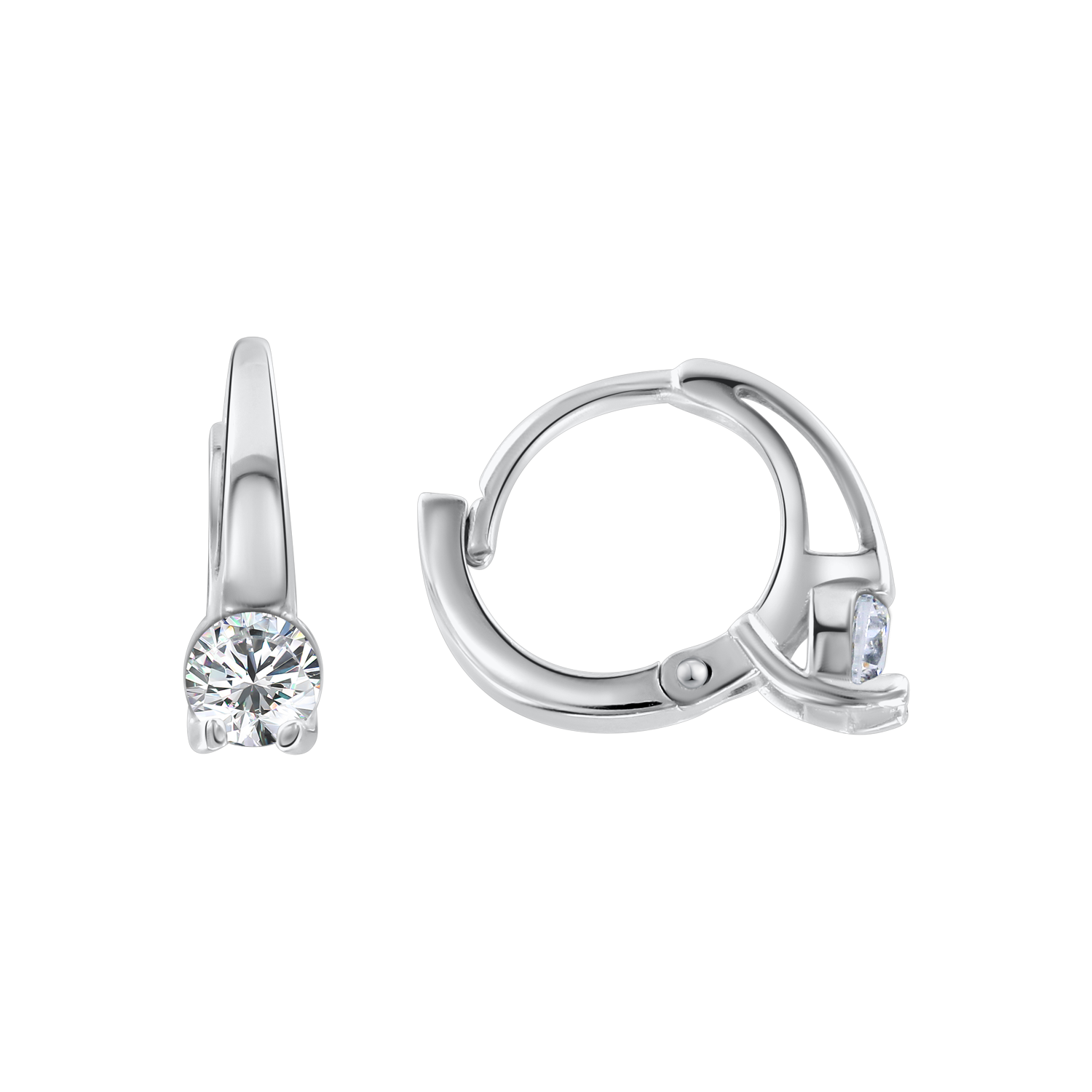 Kinder-Creolen, Silber 925, mit Zirkonia, Höhe ca. 12 mm