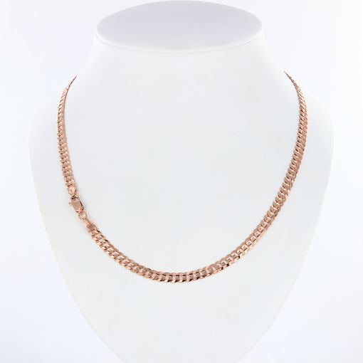 Ausgezeichnete Kette und/oder Armband aus Russischem Rotgold 585, Panzer-Flechtung mit Diamantschliff, Breite ca. 4 mm, Gewicht in 19 cm ca. 4,2 gr., Gewicht in 45 cm ca. 9,2 gr.