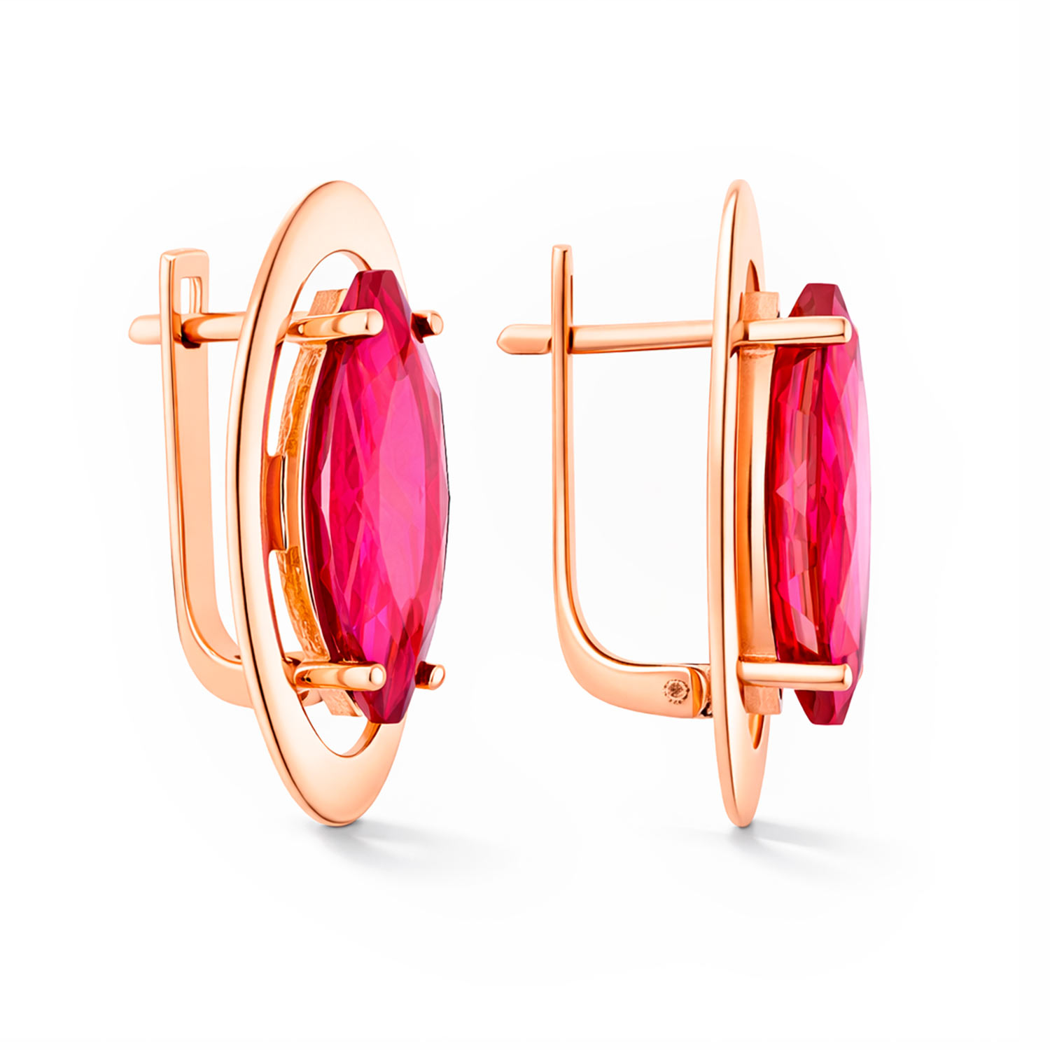 Ohrringe aus 585 Rotgold mit Rubin