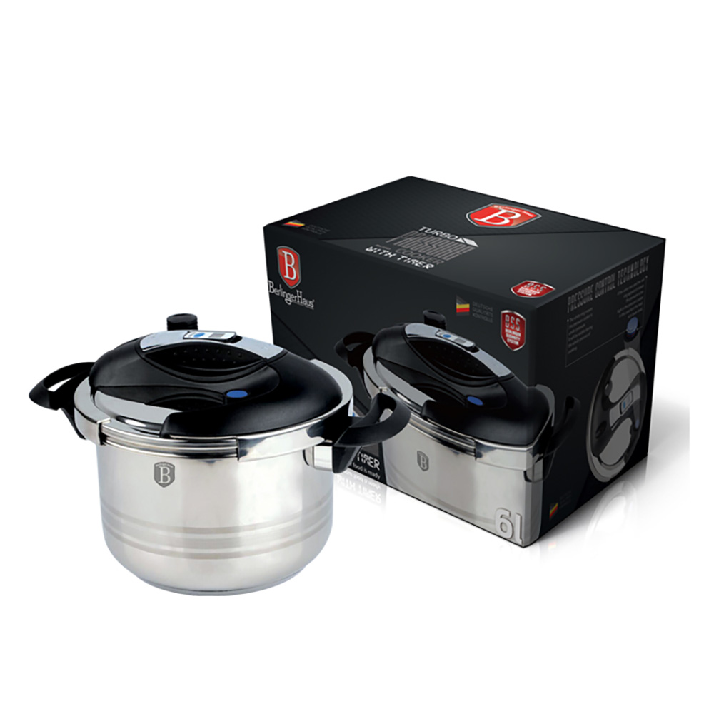 Berlinger Haus Turbo-Schnellkochtopf mit Zeitschaltuhr, 6L, Eternal Collection