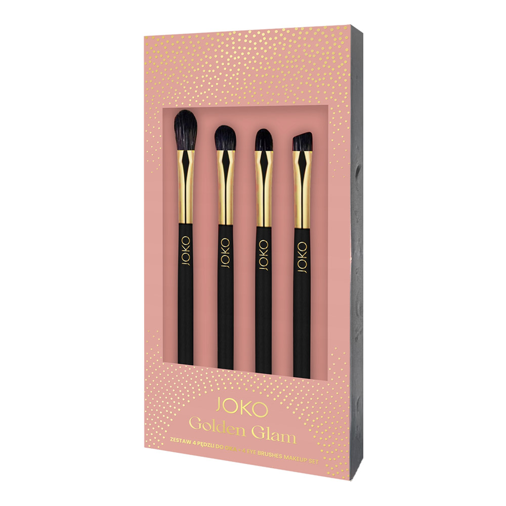 Set JOKO Golden Glam besteht aus 4 professionellen Augen-Make-up-Pinseln.
