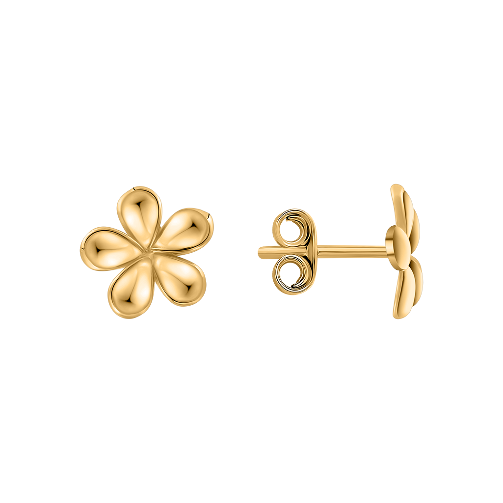 Attraktive Ohrstecker, Gelbgold 585, Durchmesser ca. 10 mm