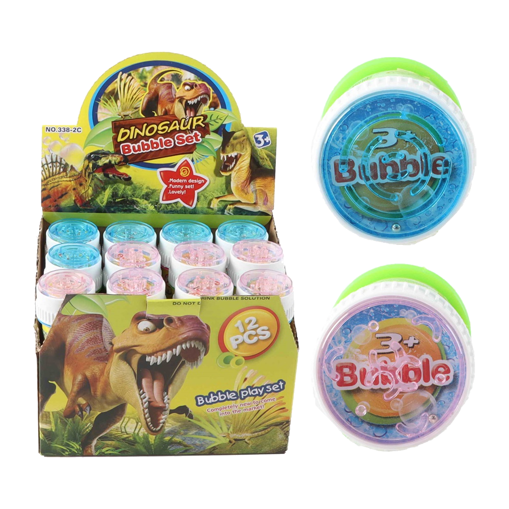 Seifenblasen-Dino 55 ml 3 Farben sortiert, 12 Stück im Display