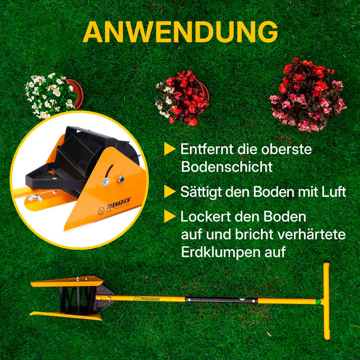 TORNADICA Wurzelentferner innovative Mini-Version des Culti-Weeders