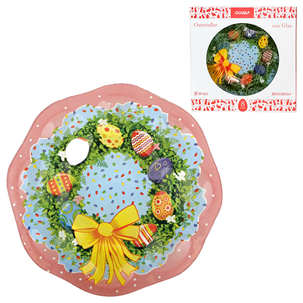 Osterteller für 8 Eier, Ø 21 cm, aus Glas
