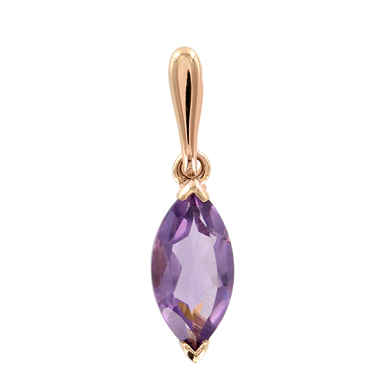Attraktiver Anhänger aus Rotgold 585, mit Amethyst, Höhe ca. 19 mm