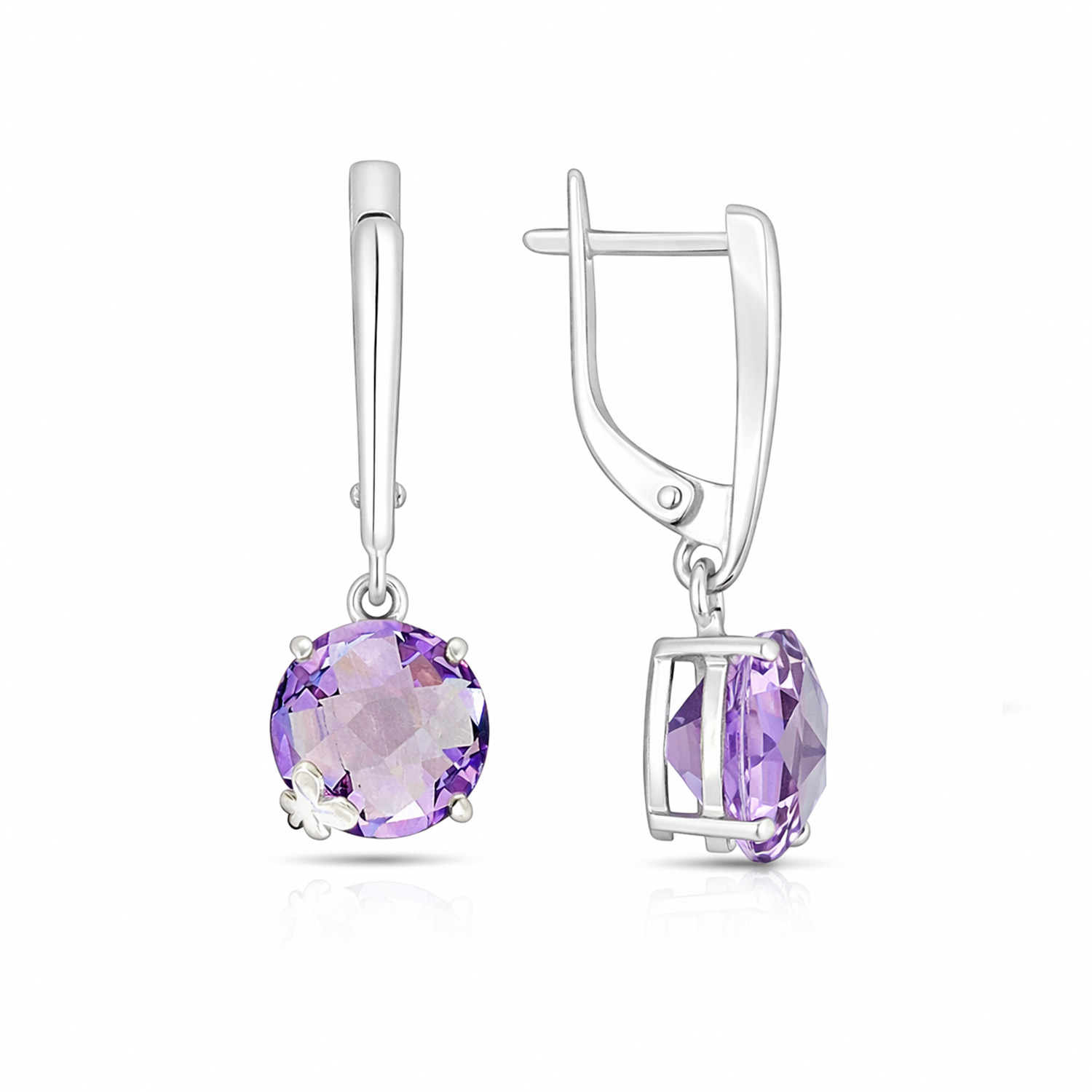 Ohrhänger aus 925 Silber mit lila Amethyst 