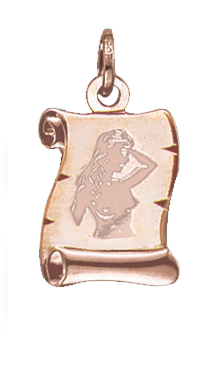 Anhänger, Rotgold 585, Jungfrau, Höhe ca. 24 mm, ca. 08 gr