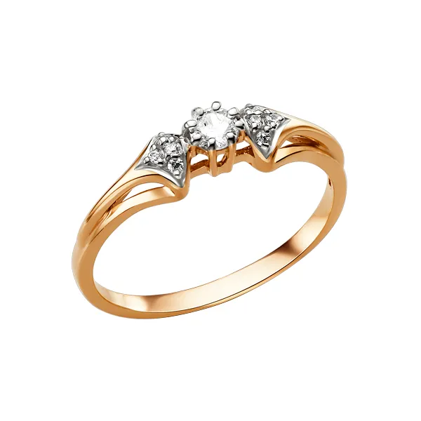 Damenring, Russisches Rotgold 585, mit Zirkonia