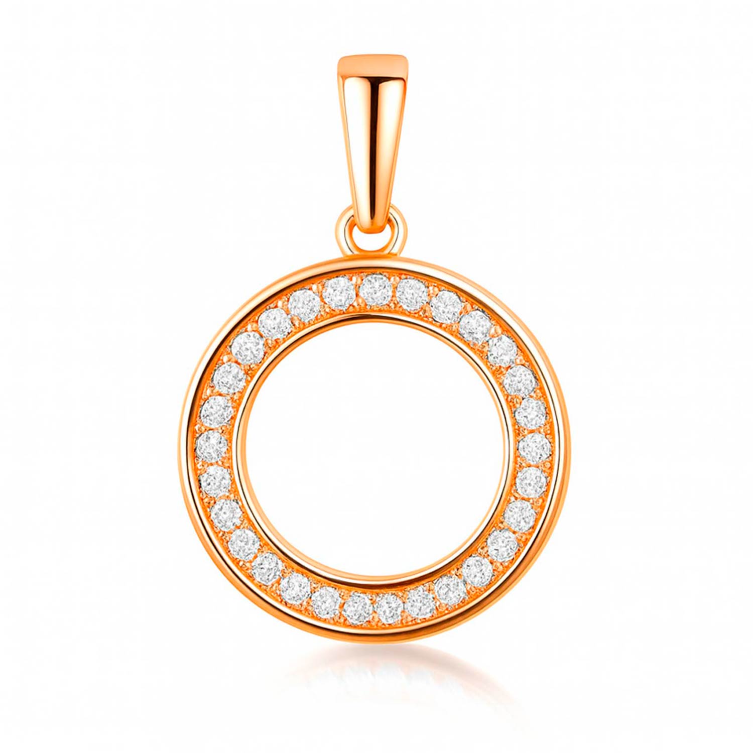 Anhänger Ring aus 585 Rotgold mit Zirkonia