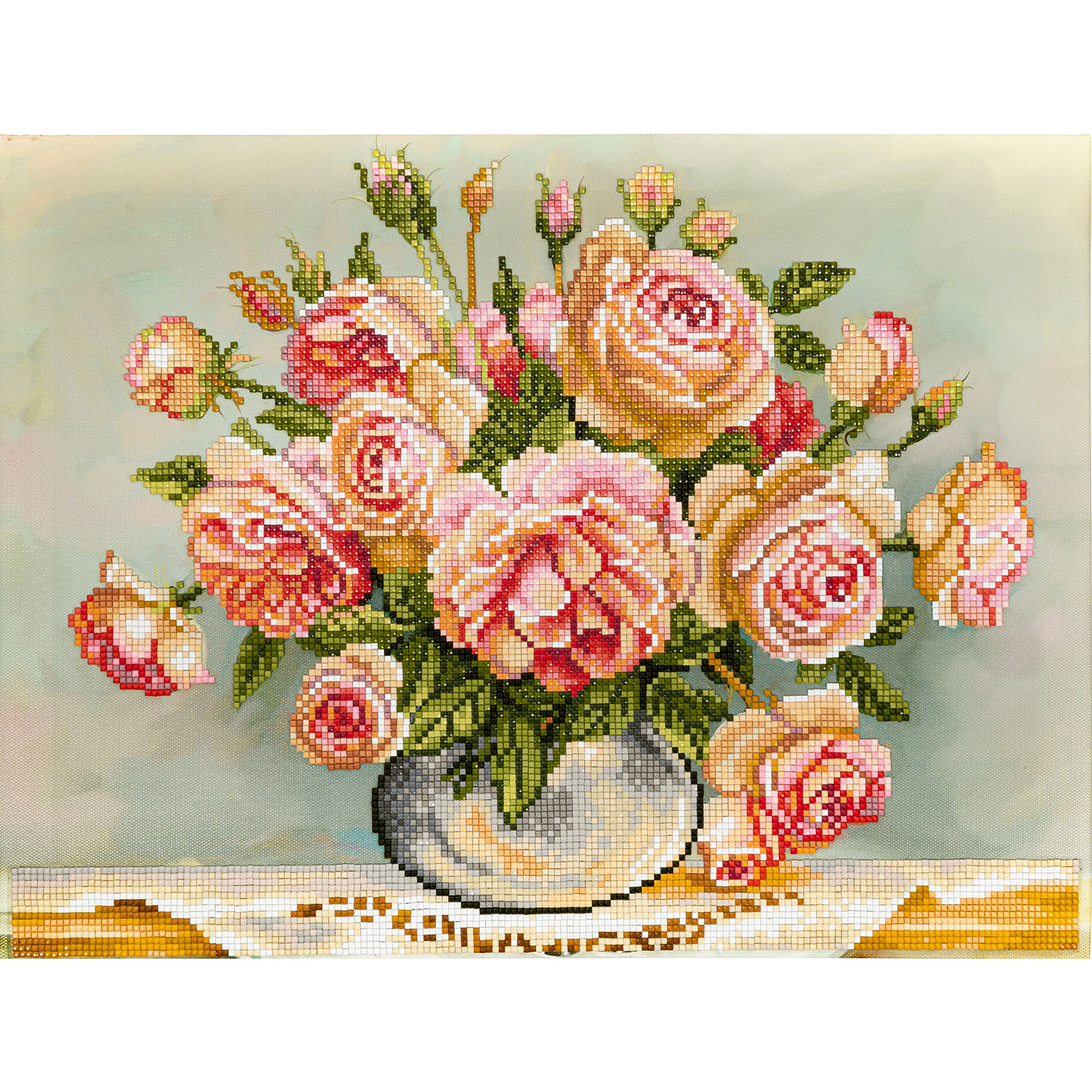 FREYA-Set: Diamond Painting "Rosen" Diamantstickerei - Technik (40 x 30 cm)