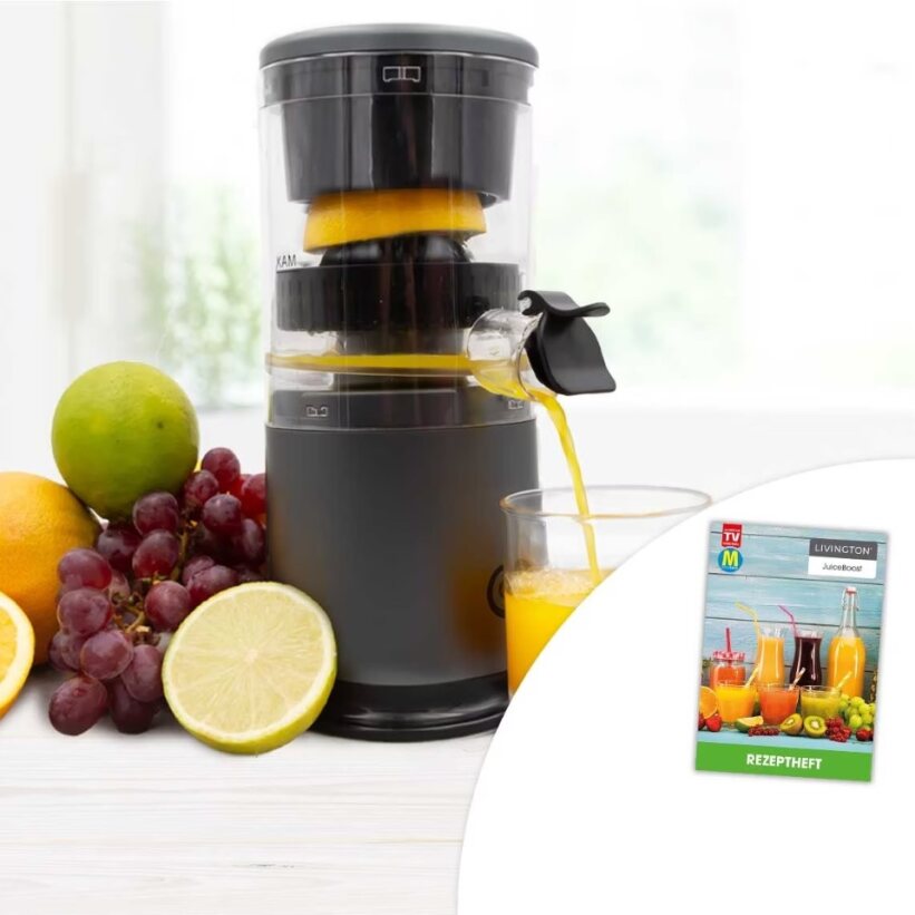 Livington JuiceBoost TURBO-JUSSER Mini-Entsafter für Obst und Gemüse mit Akku, schnell und kraftvoll