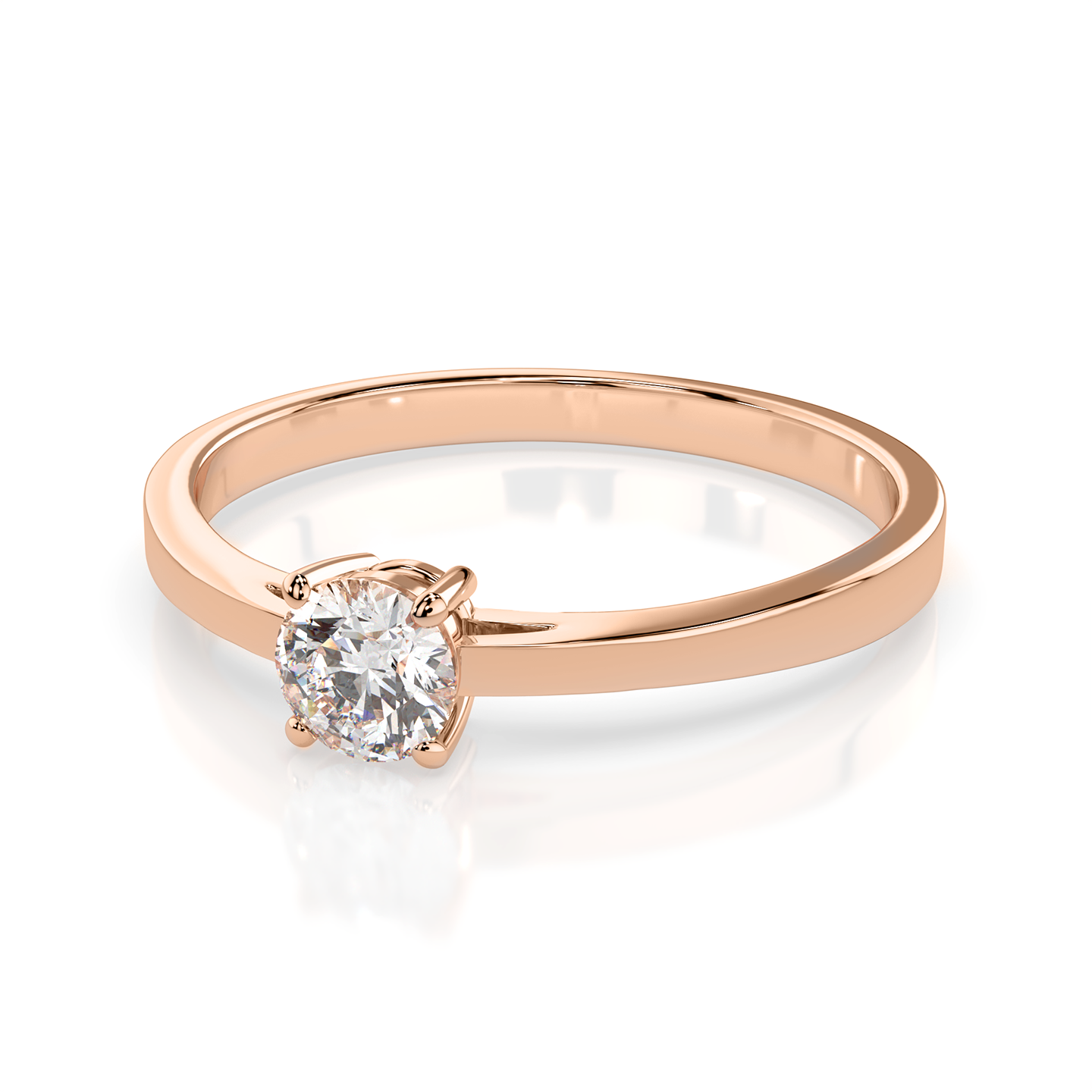 Damenring, Russisches Rotgold 585, mit Brillant ca. 0,30 ct. GSI, Durchmesser ca. 4,2 mm