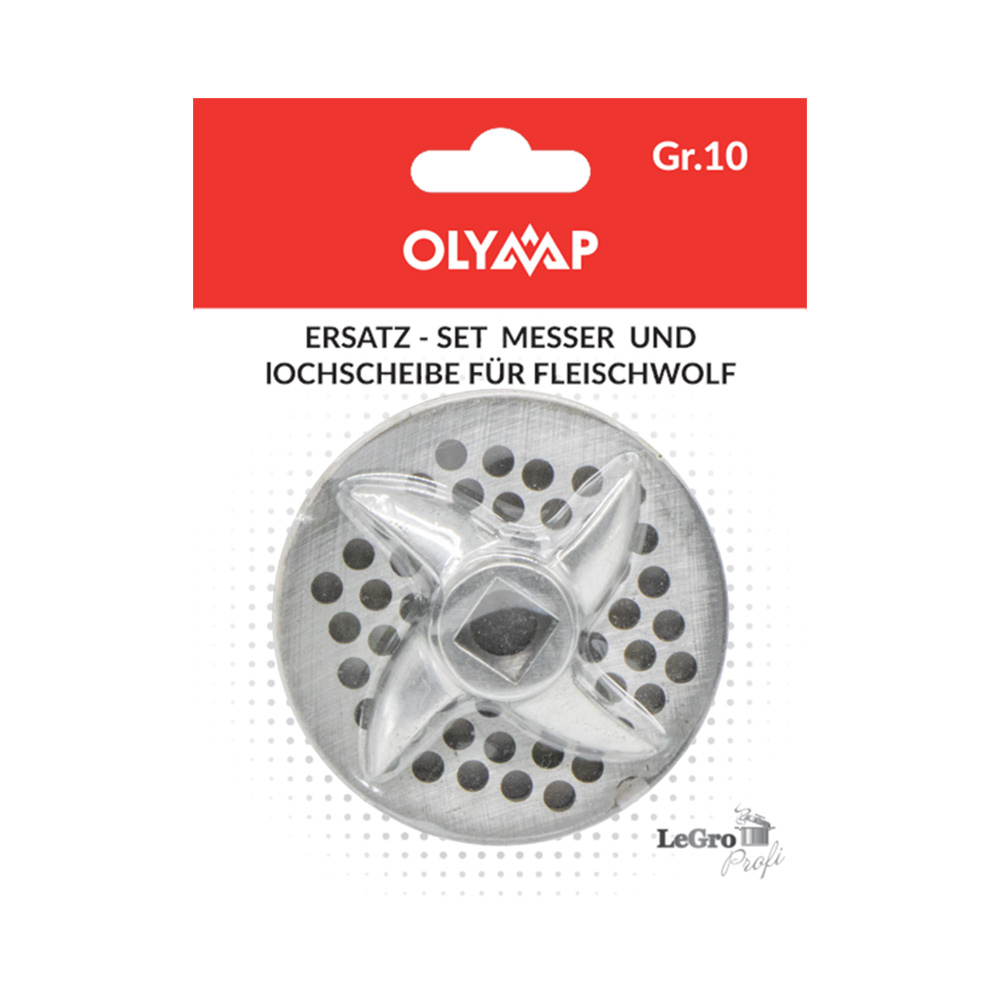 Ersatz-Set Messer und Lochscheibe für Fleischwolf Gr.10