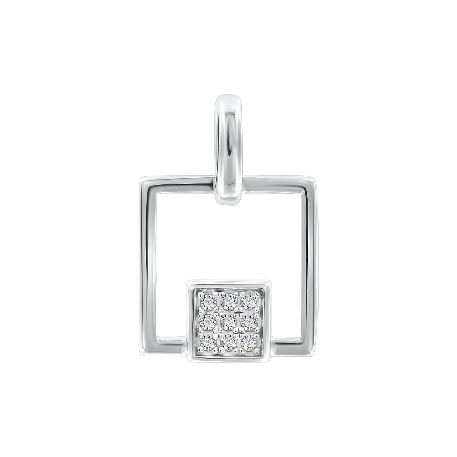 Anhänger aus 925er Silber mit Zirkonia, Größe ca. 10x10 mm, Höhe ca. 16 mm