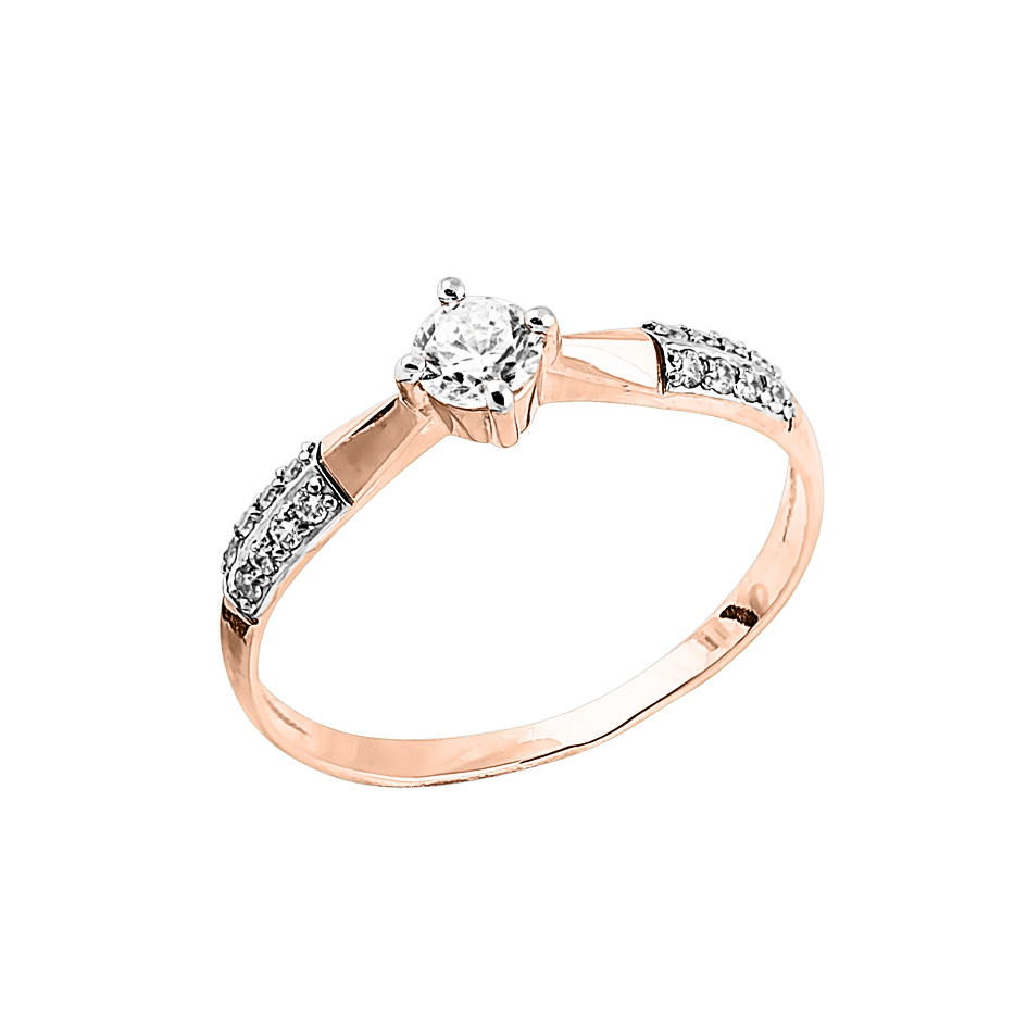 wunderschöner Damenring, Rotgold 585 mit Zirkonia